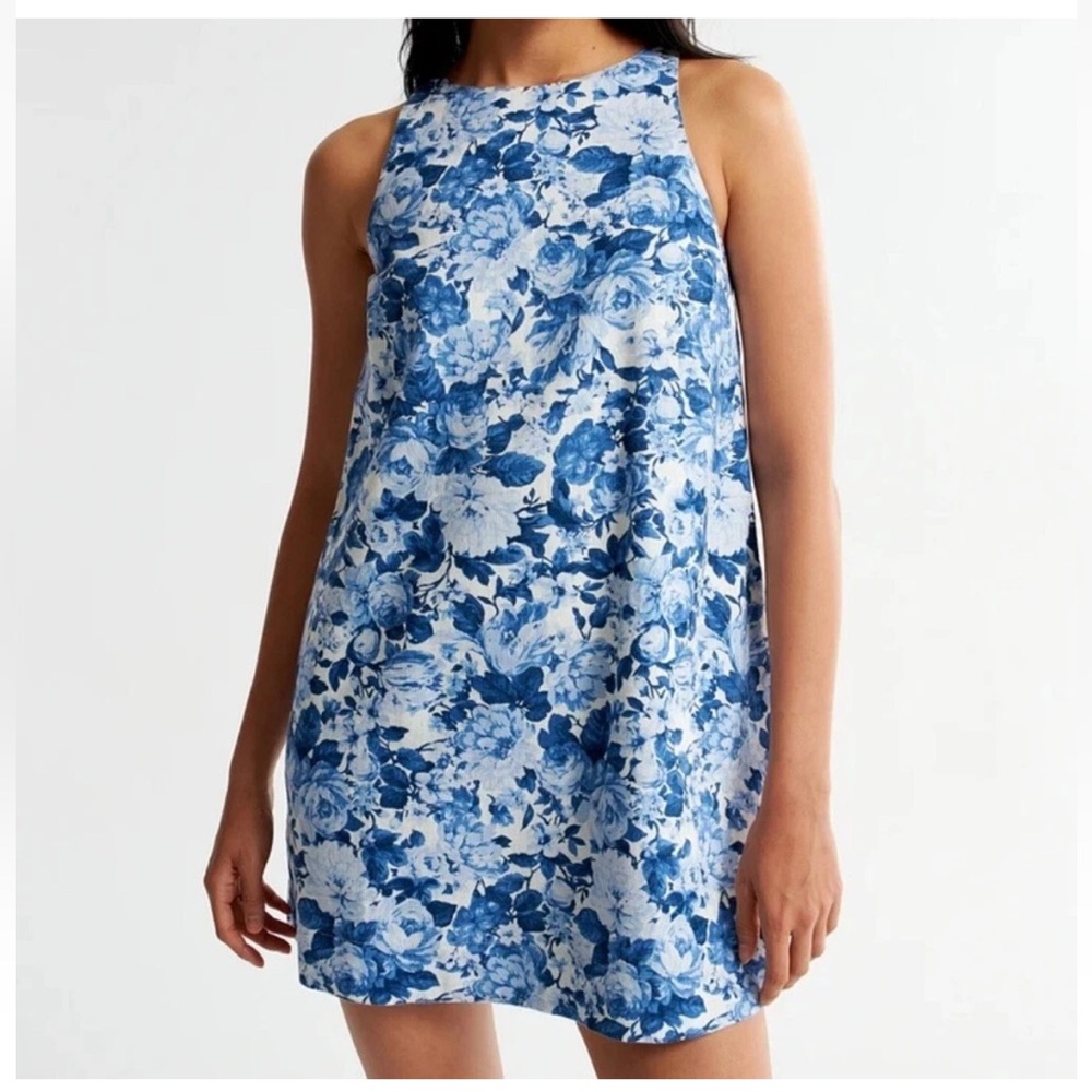 Abercrombie & Fitch Blue and White Floral Midi Dress